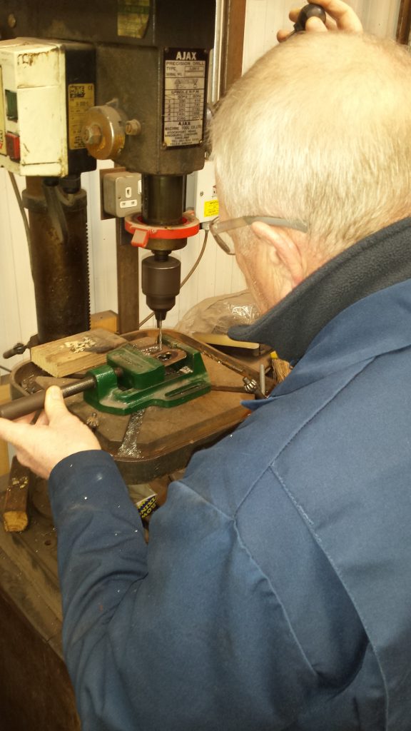 Paul at work on the letter 'B'