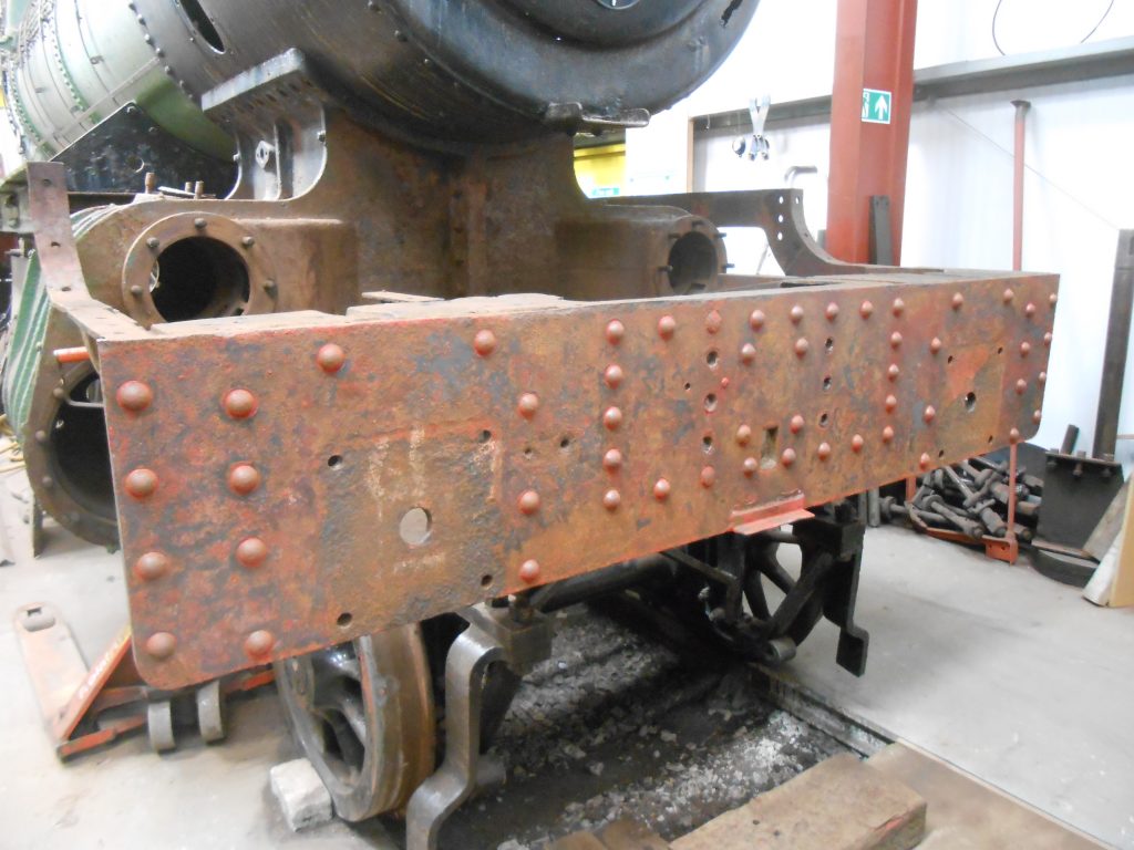 Wootton Hall's front buffer beam after attention from the needle gun