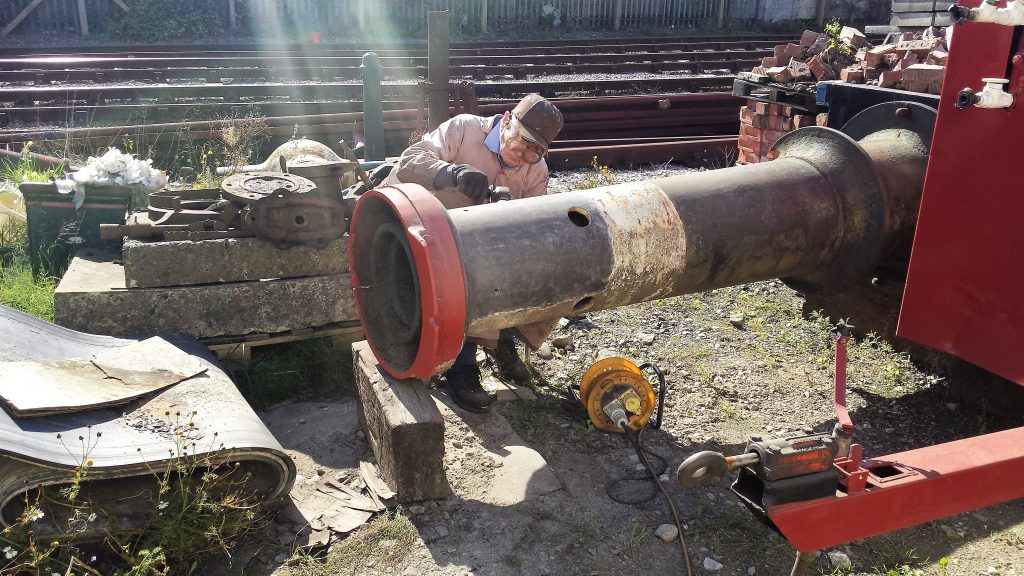 Fred working on the water column