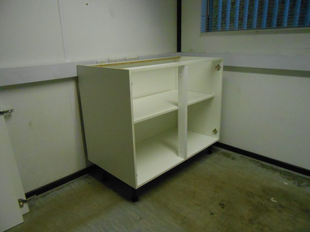 A new kitchen unit made up in the mess room