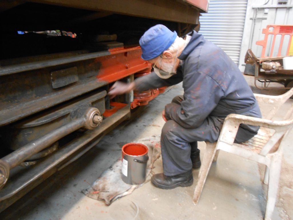 Roger Benbow priming one of the TPO bogies