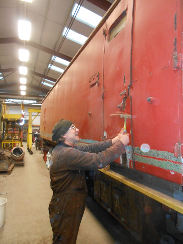 Adrian shows how C&W repairs should be carried out - with his hammer