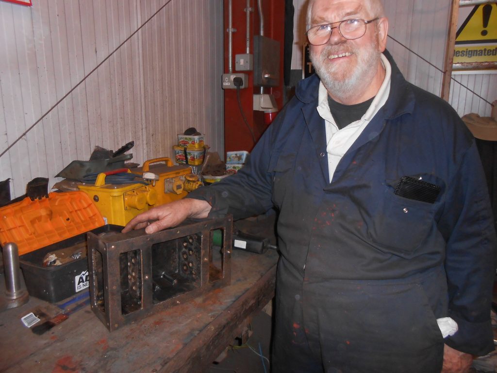 Alan Ogden with Fluff's fuse box