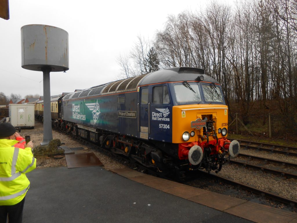 57 304 brings in the train from Eastleigh