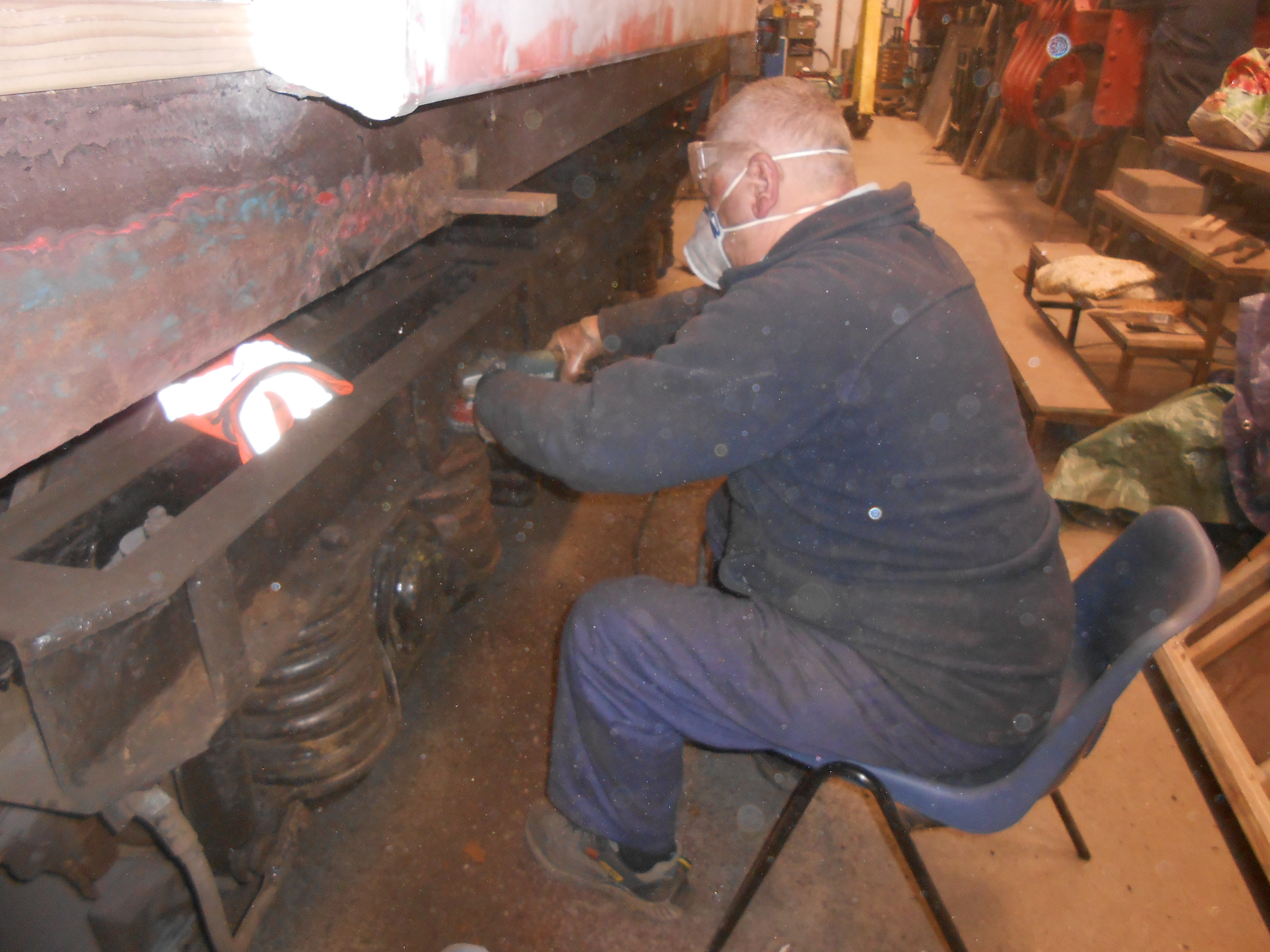 John Davis cleans up a TPO coach bogie