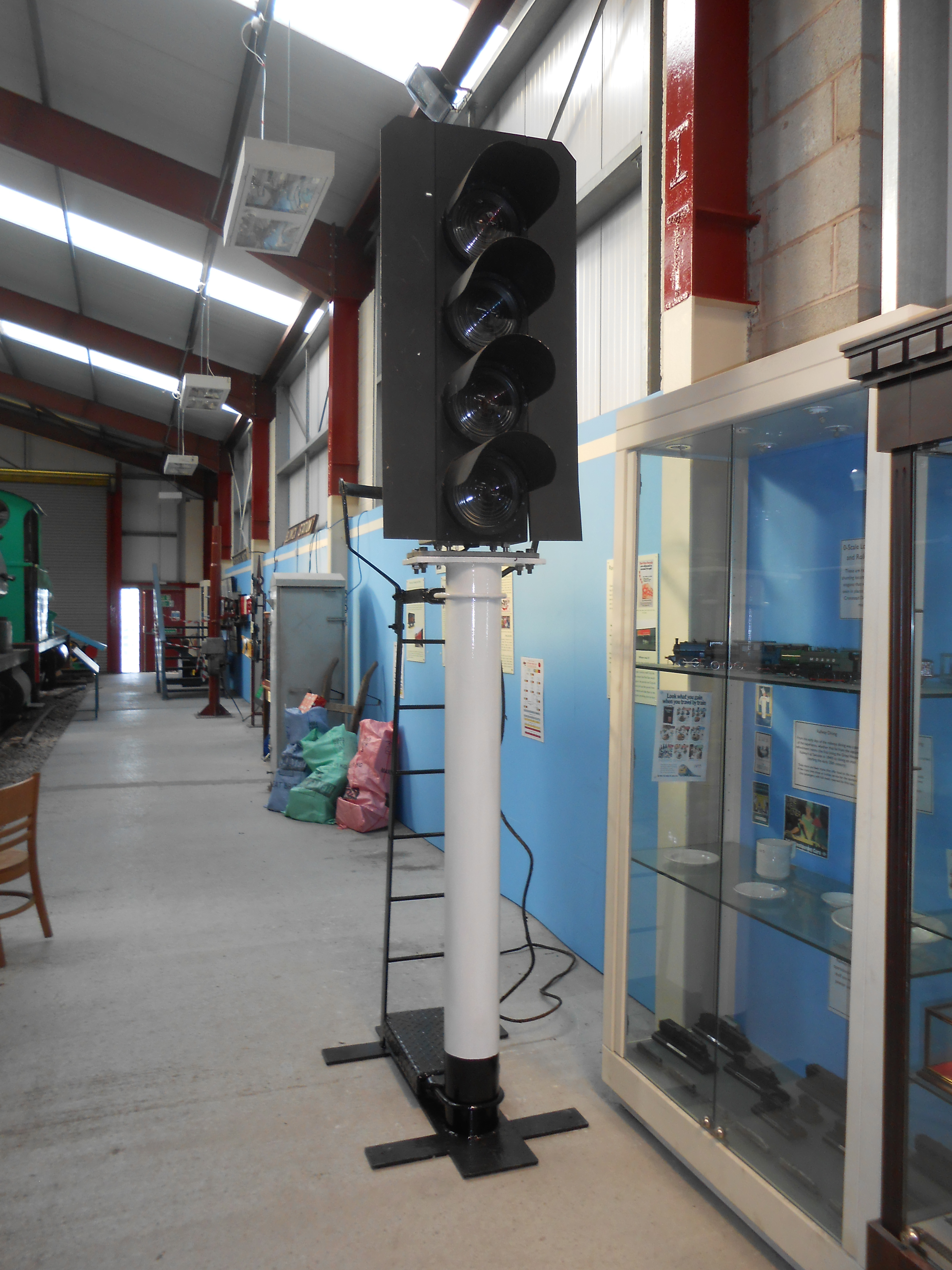 The restored signal post united with the lights in the Museum