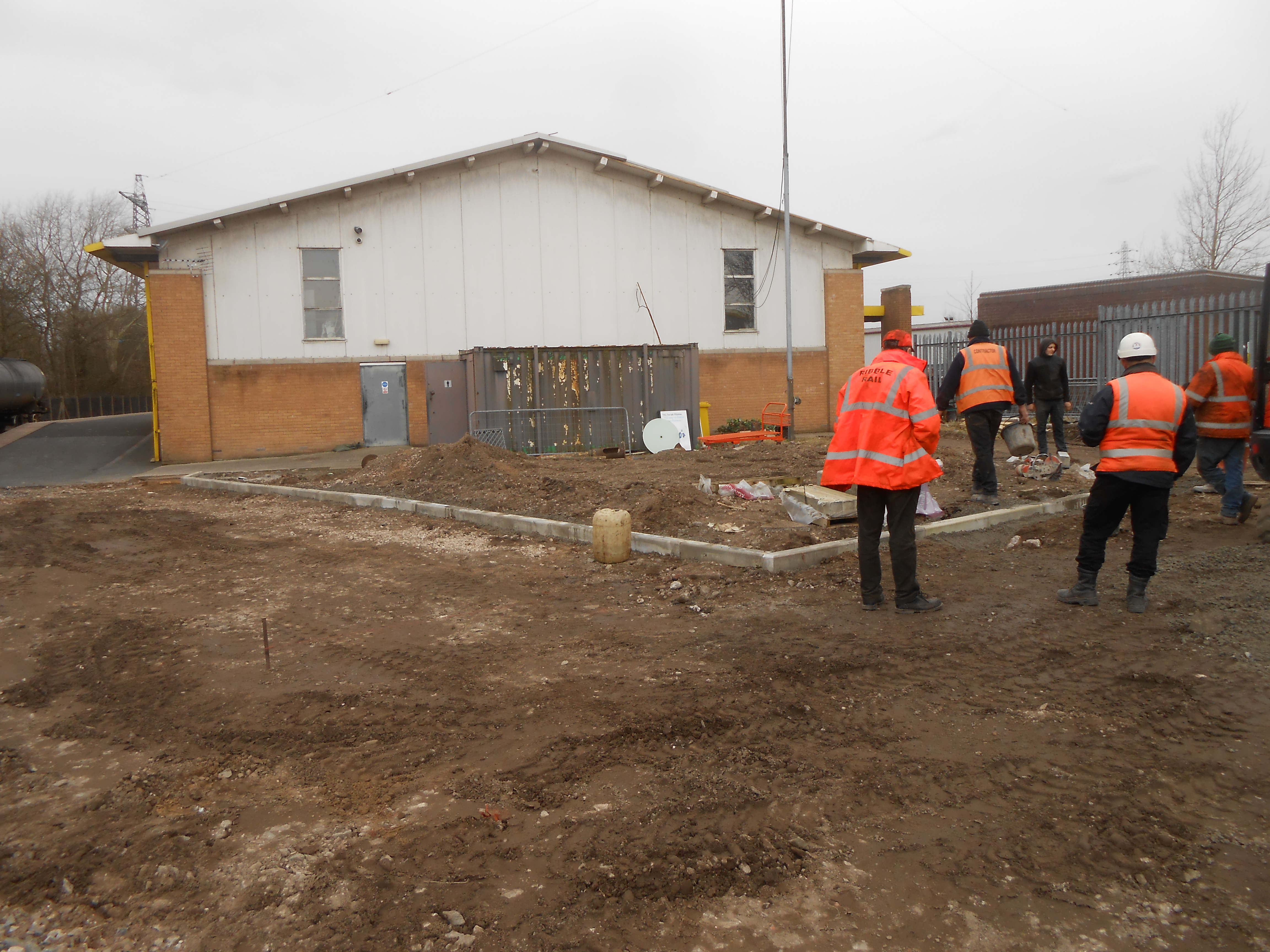 Groundworks outside the shed