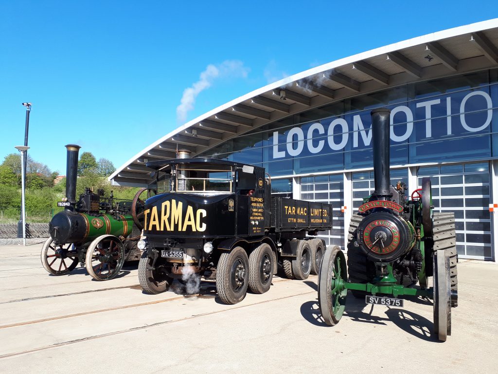 Line up of road steam power st Locomotion