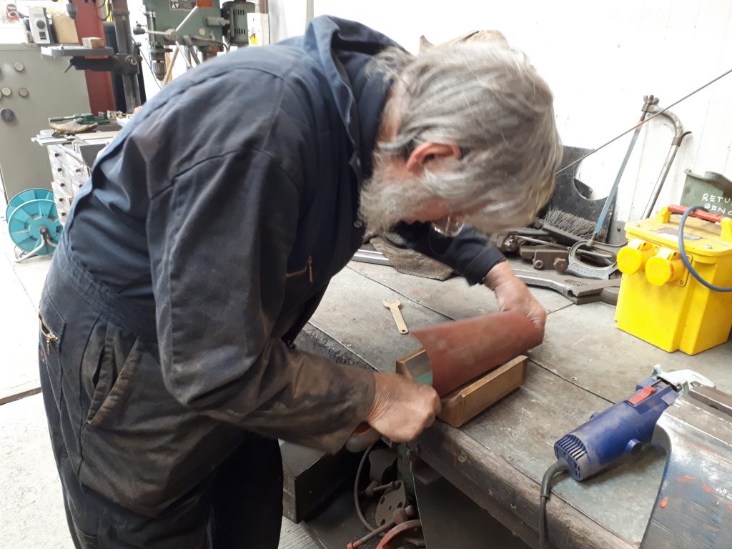 Alan attends to the axlebox bearing