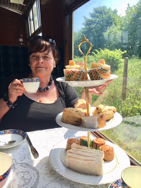 Alison with a cream tea