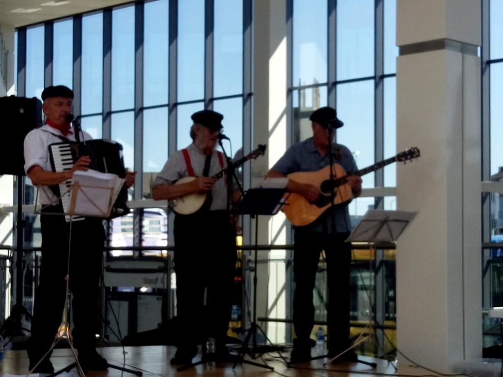 Railway band in a bus station