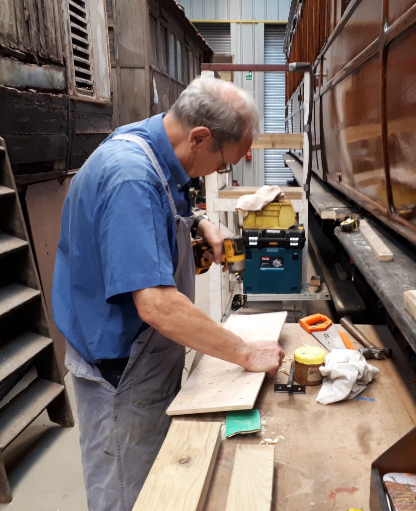 John Dixon repairing the steps on GER 5