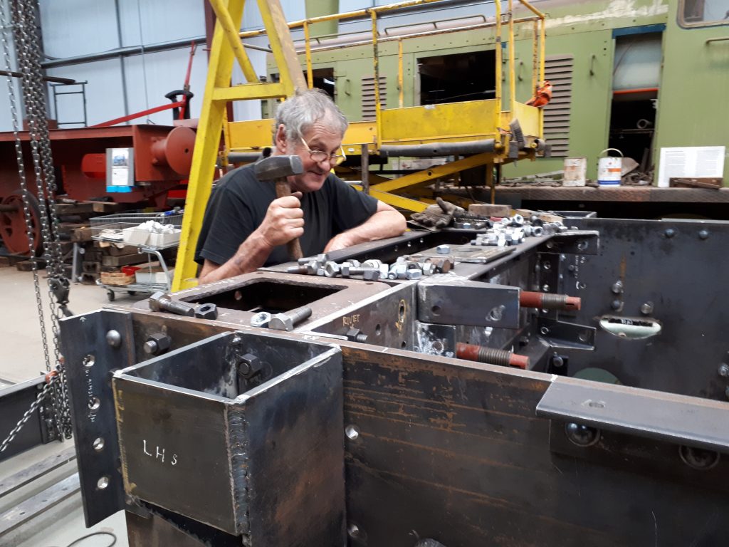 Keith sizes up the repairs to Wootton Hall's tender frames