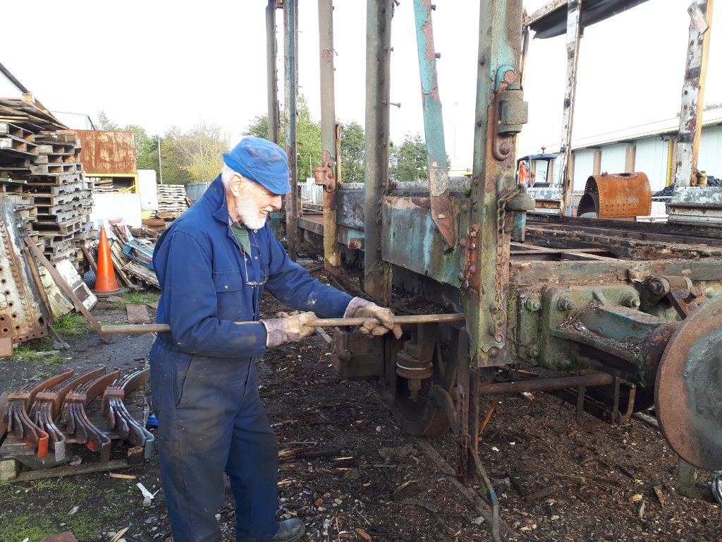 Roger Benbow removing wood from the PMV