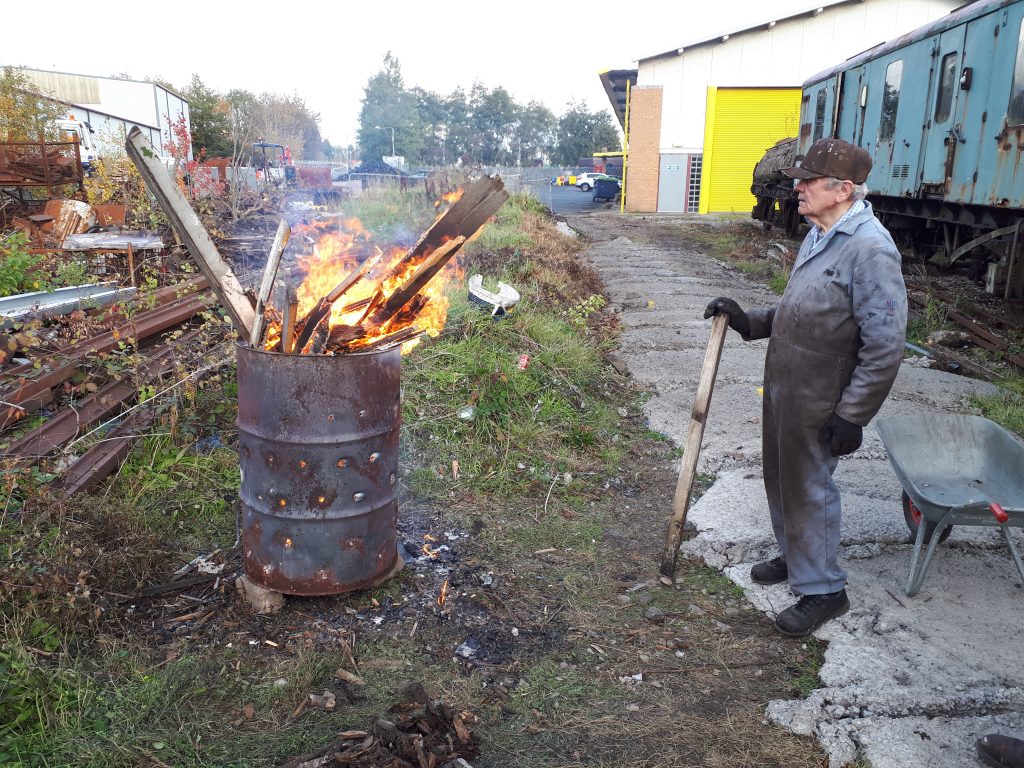 Fred and his pre 5th November bonfire