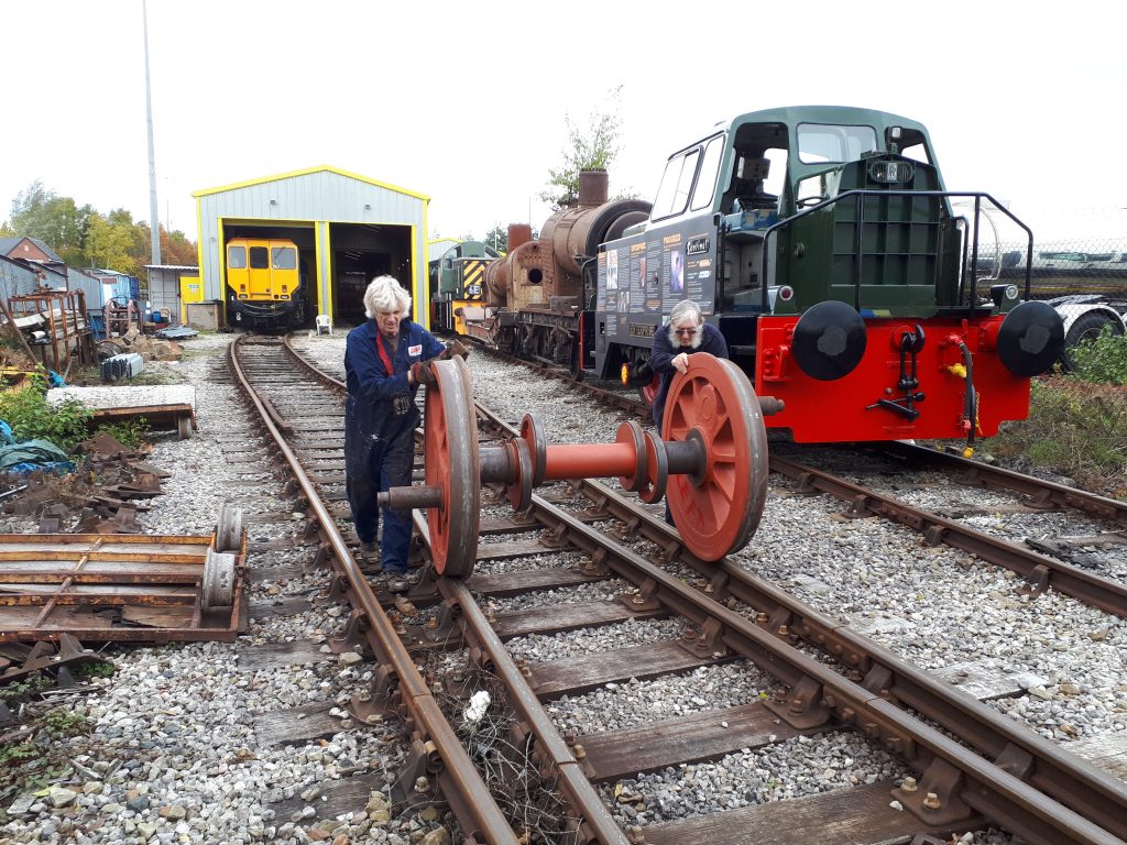 Ed and Alan move Caliban's wheels