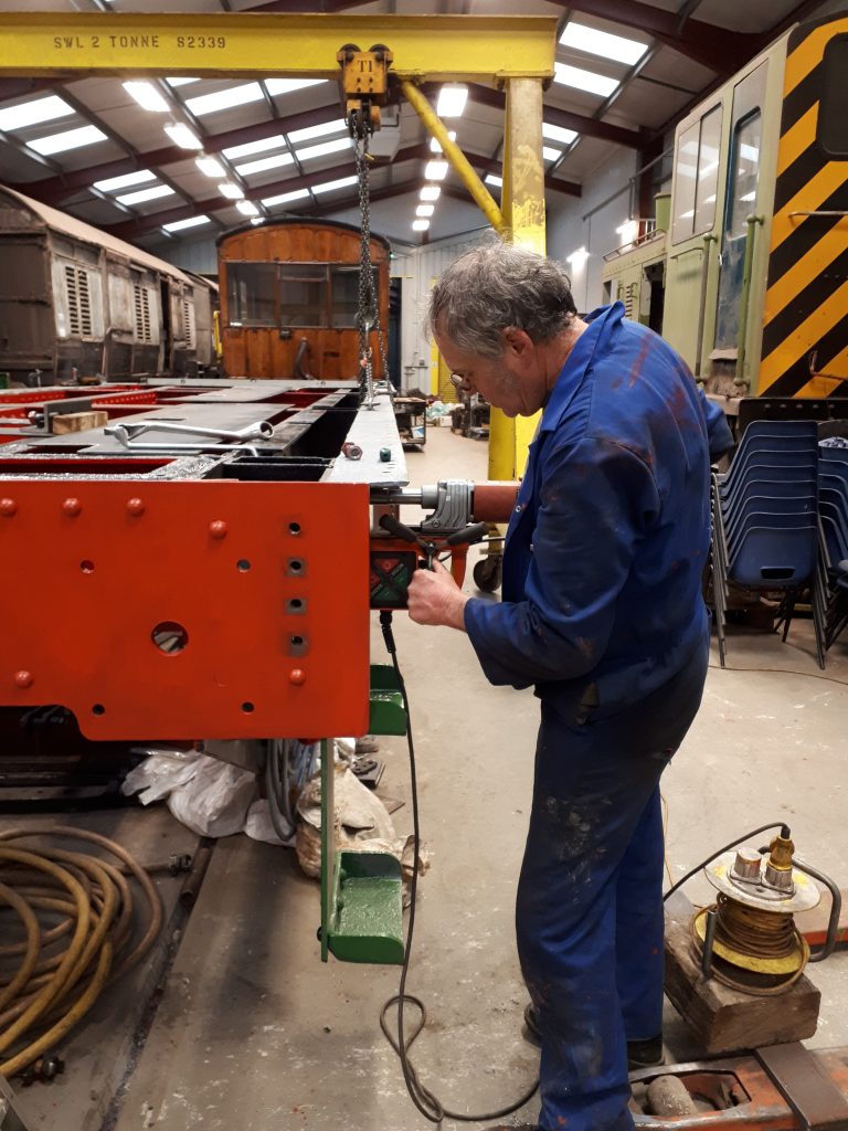 Keith drills yet another hole in Wotton Hall's tender frames