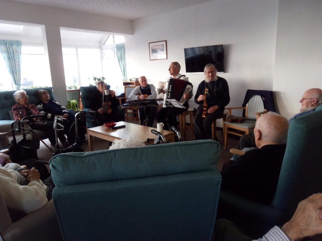 The band entertains the Abbeyfield House residents