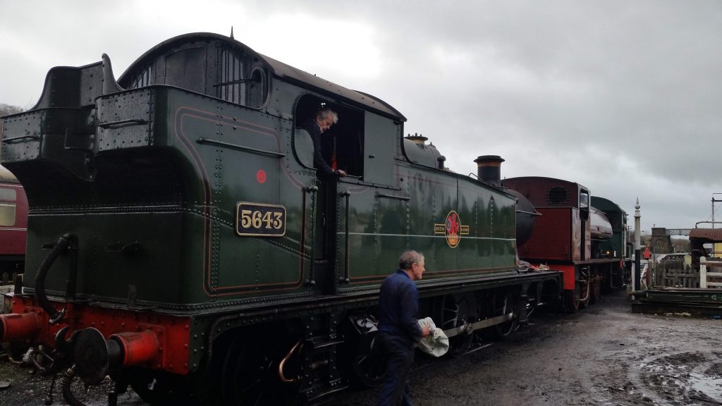 Fred and Keith with 5643 and Cumbria at Embsay