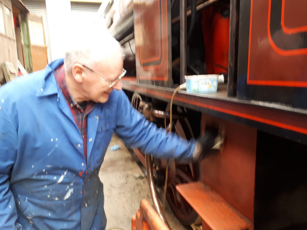 Phil Scales rubs down Cumbria's cab steps