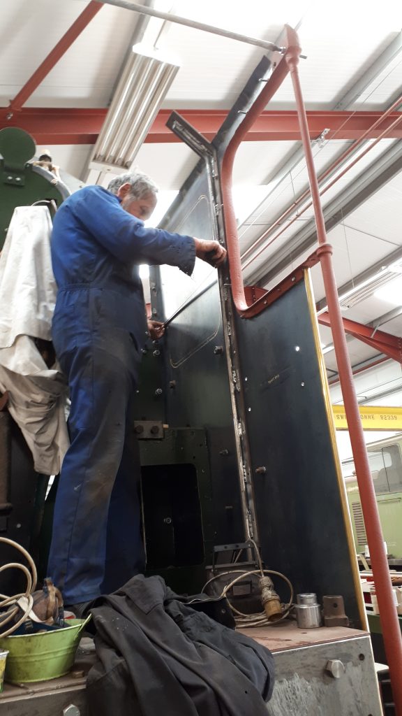 Keith working in Wootton Hall's cab