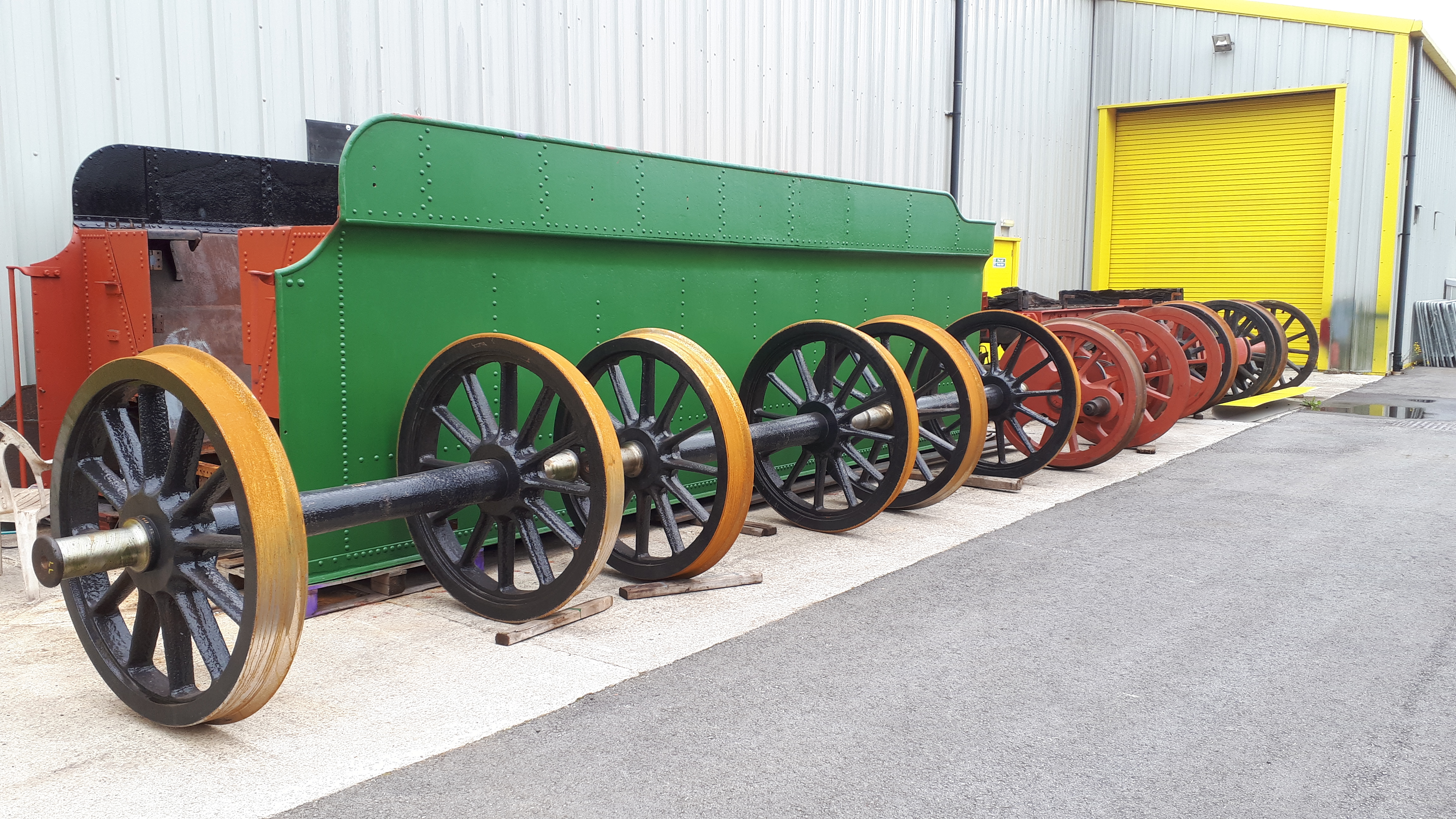 Line up of wheelsets