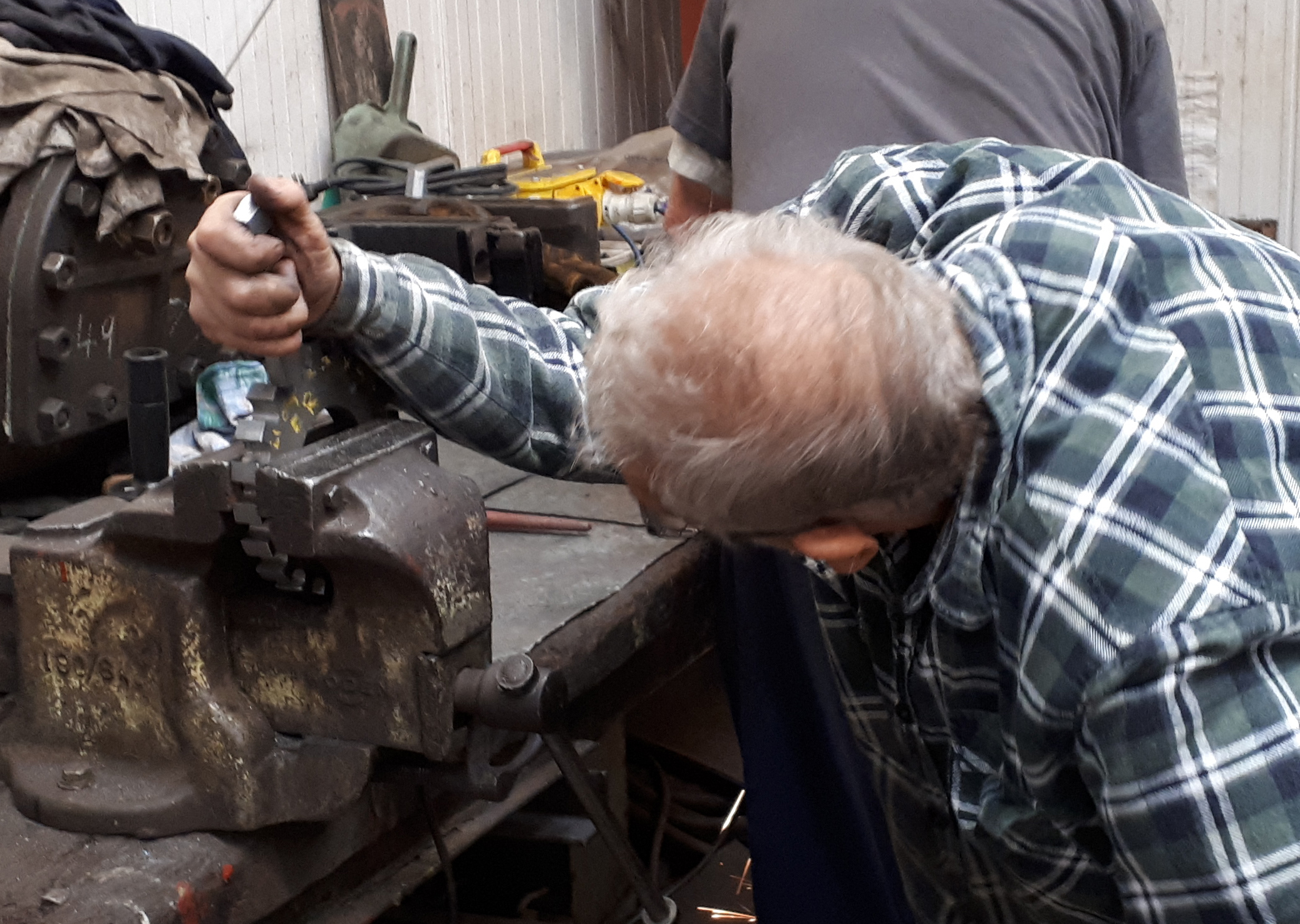 Bob Thomson working on Wootton Hall's reverser