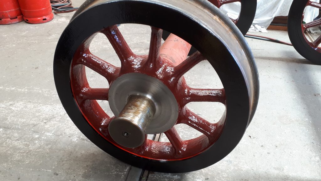 Newly lined out wheelset for FR 20's tender