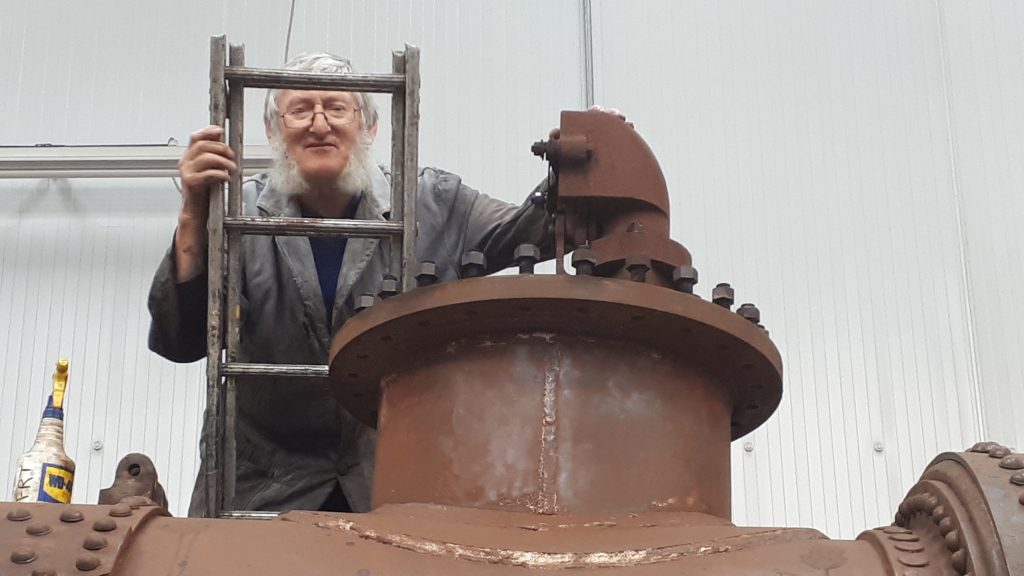 Alan in the frame for inspecting FR 20's 'J' pipe