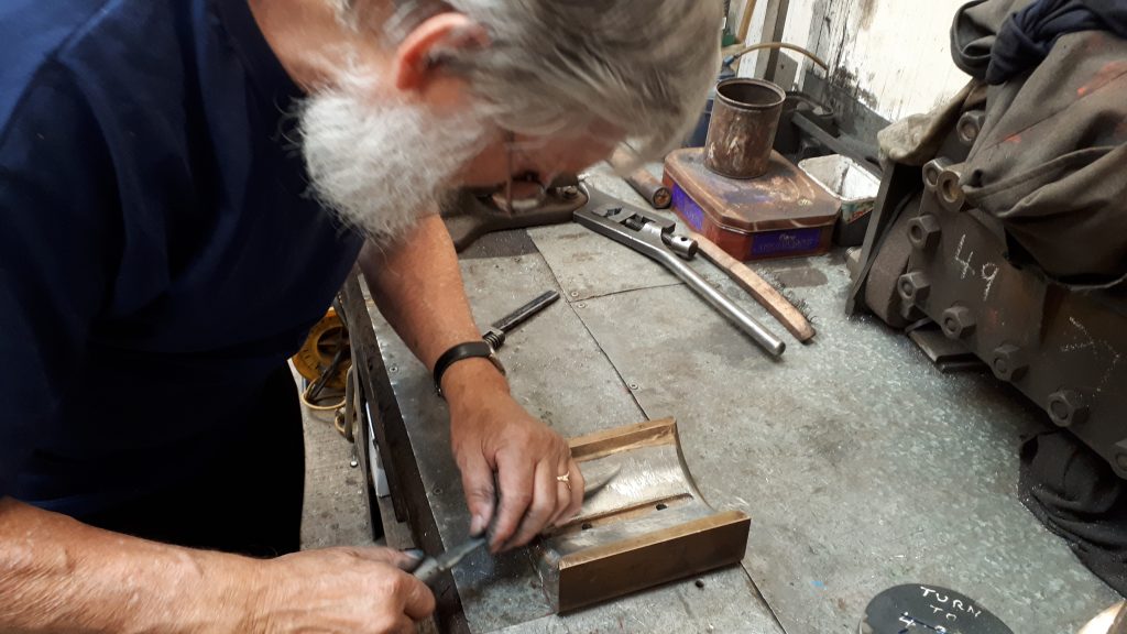 Alan scraping a tender bearing for FR 20