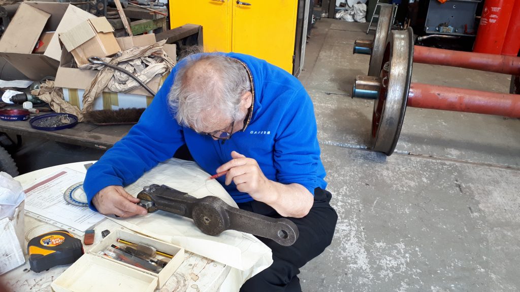 Bob pondering over Wootton Hall's reverser handle