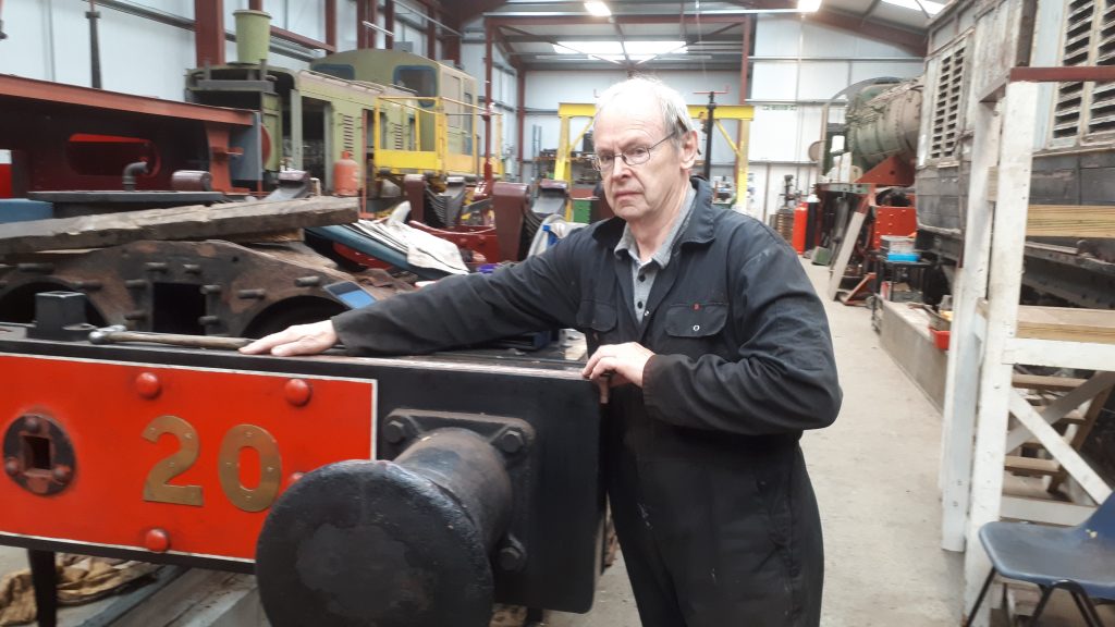 John Dixon fitting new wood to FR 20's front buffer beam