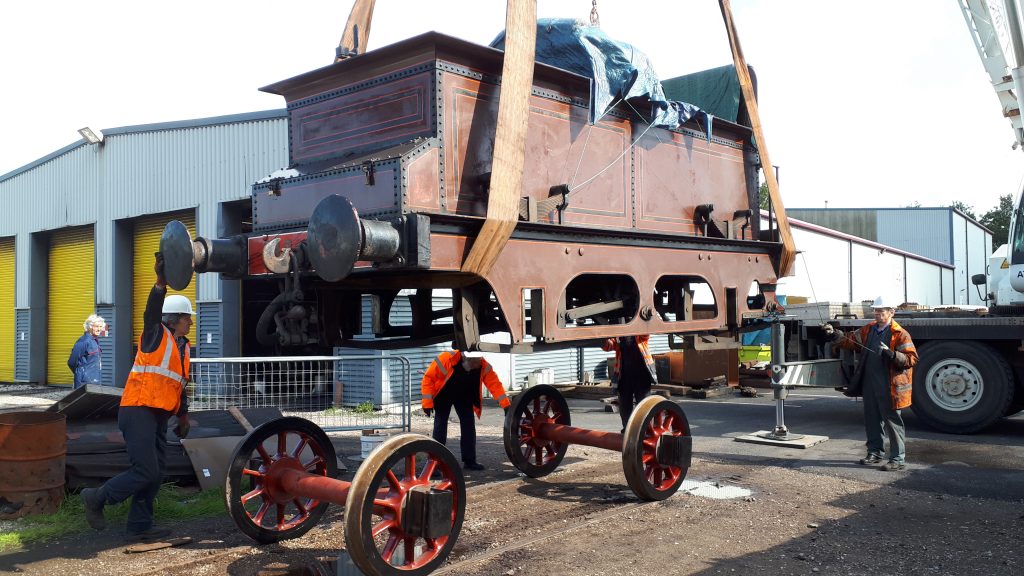 FR 20's tender frames about to be lowered on to its wheels