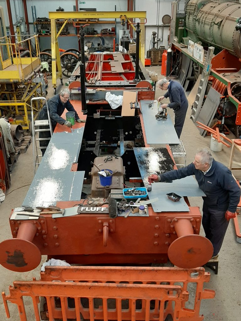 Paul Balshaw, John Dixon and John Davis at work on Fluff