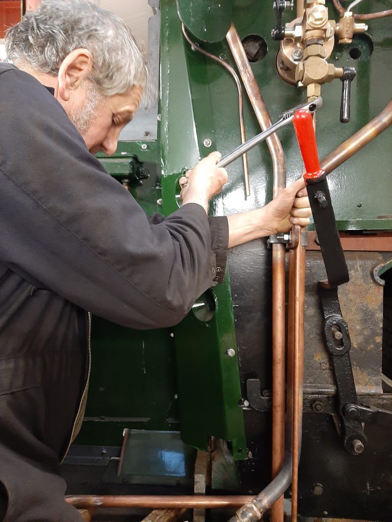 Test fitting pipework on Wootton Hall