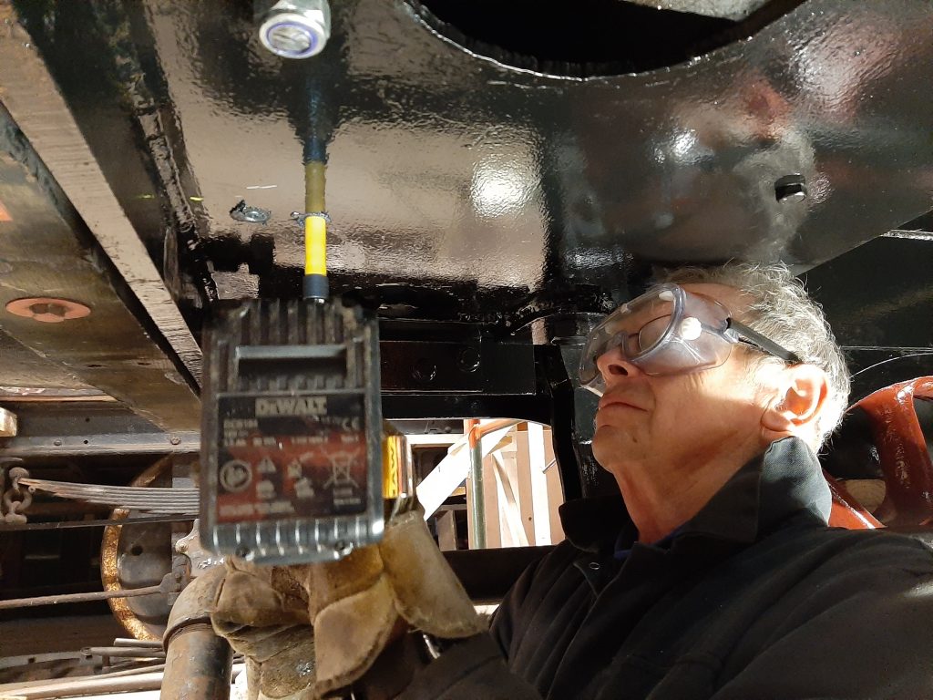 John Dixon drills holes beneath FR 20's tender