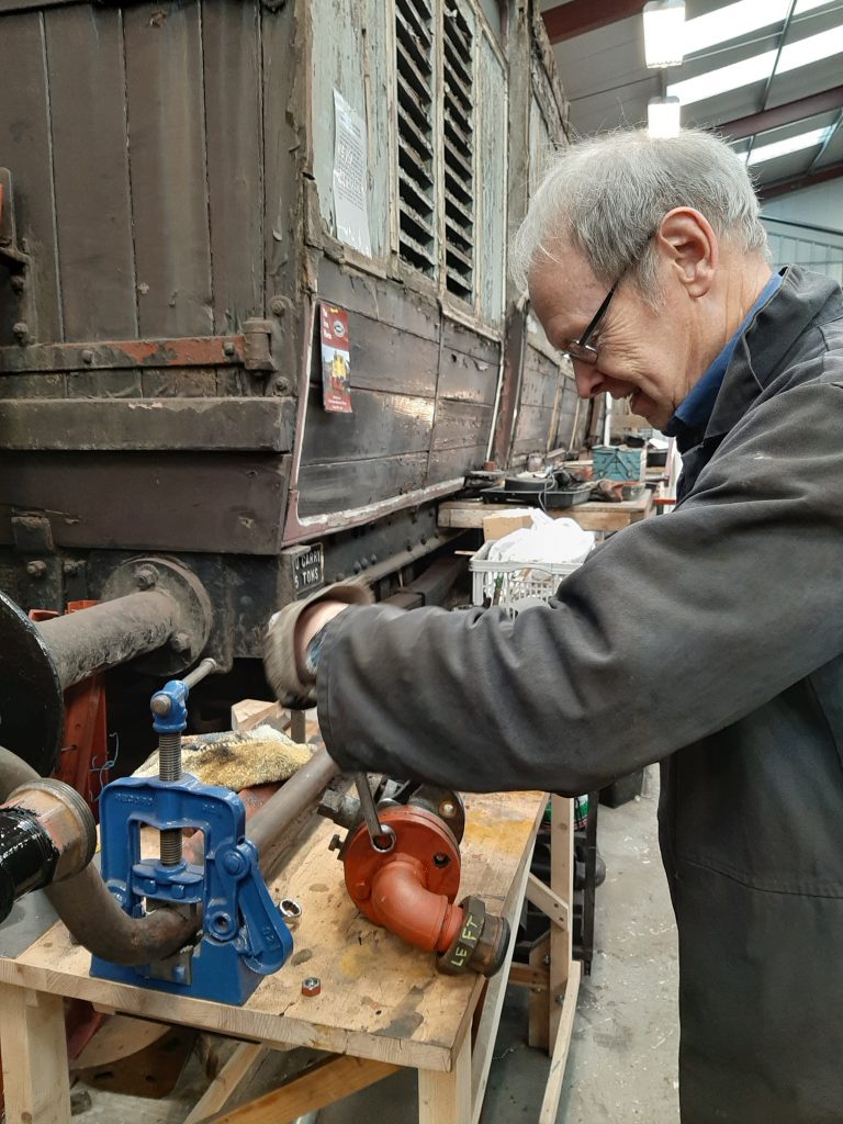 John at work on the stop cocks from FR 20's tender