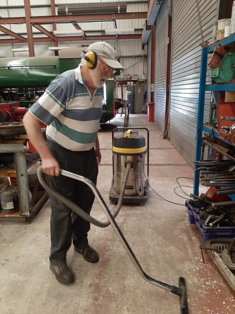 Phil hoovering the RSR workshop