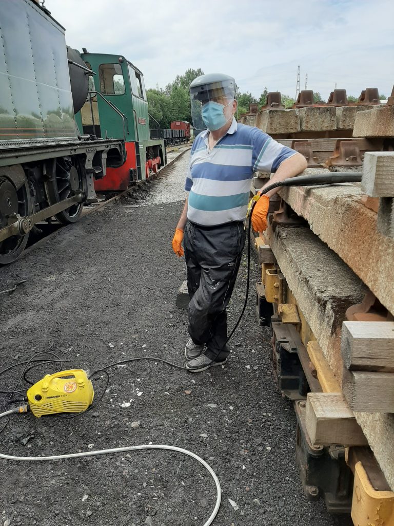 Phil Bell ready to power wash the frames