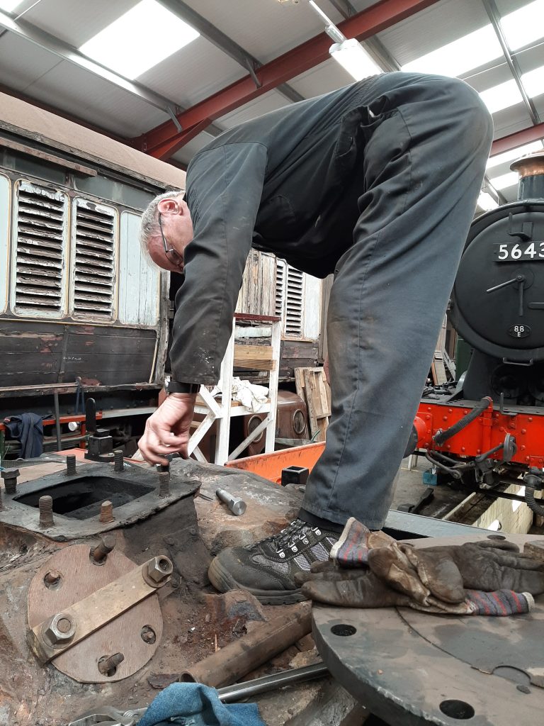 John Dixon repairing studs on FR 20