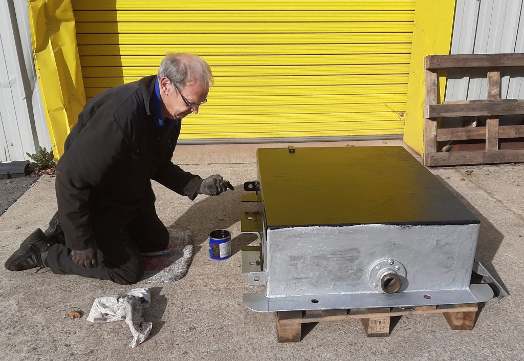 John painting the bottom of FR 20's ashpan