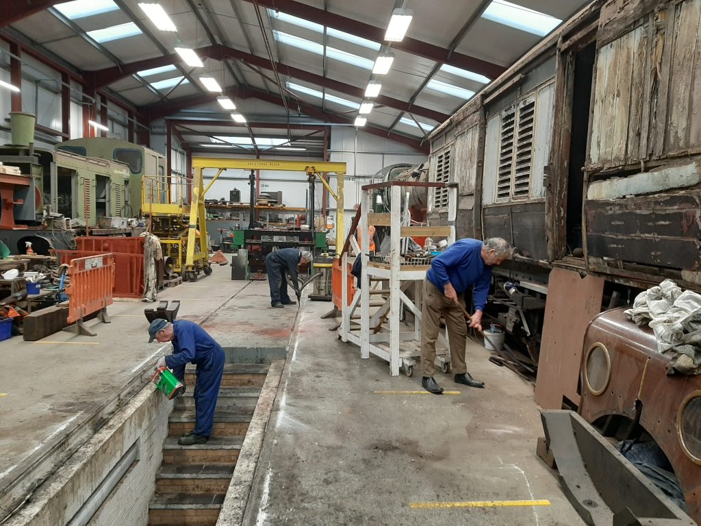 The pit area being cleaned in the FRT shed