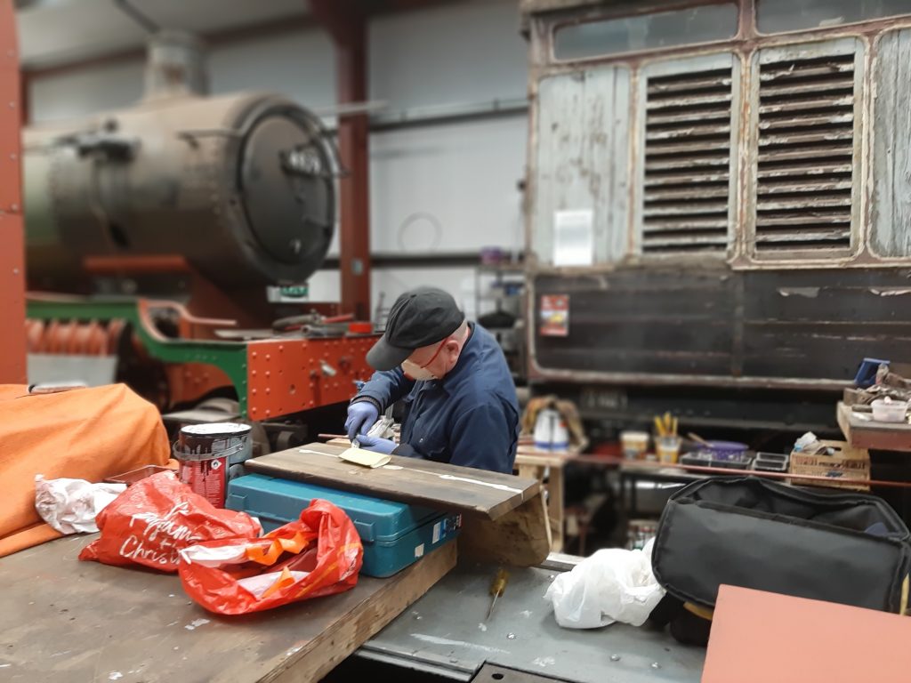 Paul Newton working on a cab seat from Fluff