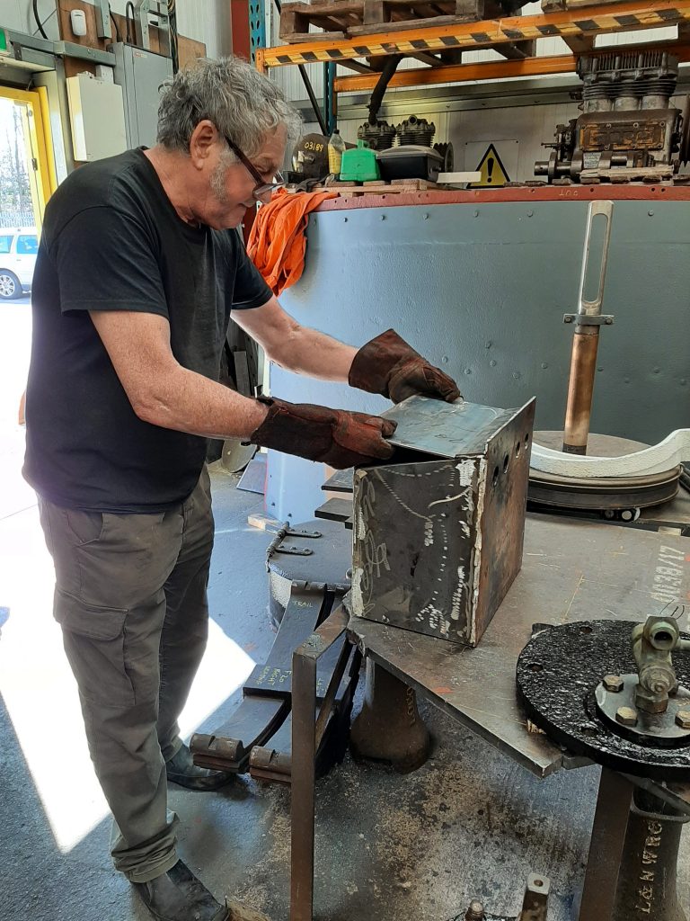 Keith with the new water crane firebox