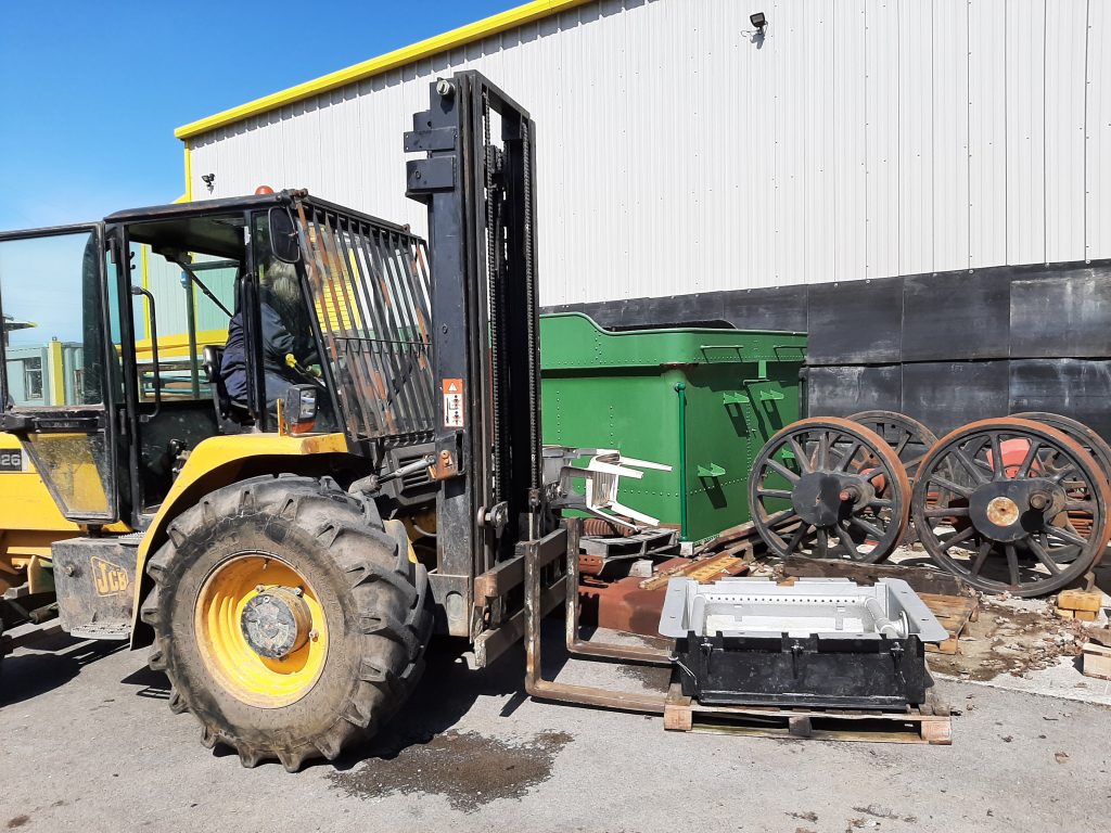 Ade with the fork lift and ash pan