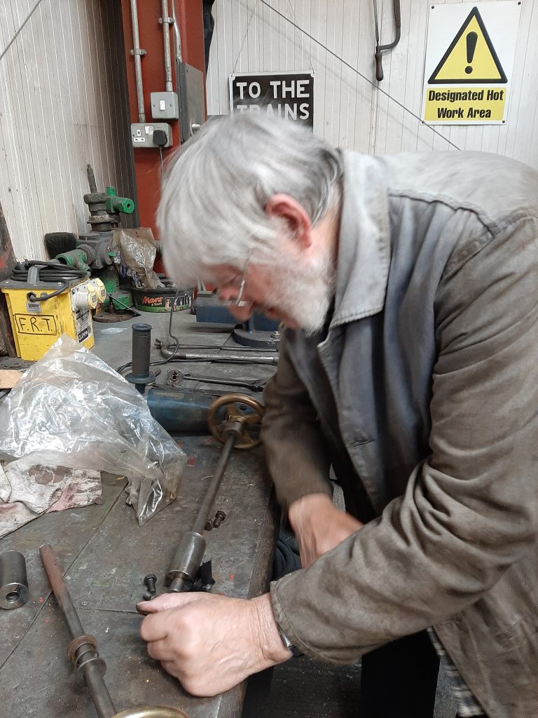 Alan puzzling over the injector steam valve handles