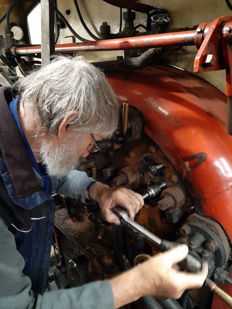 Alan fitting new studs for the clack box