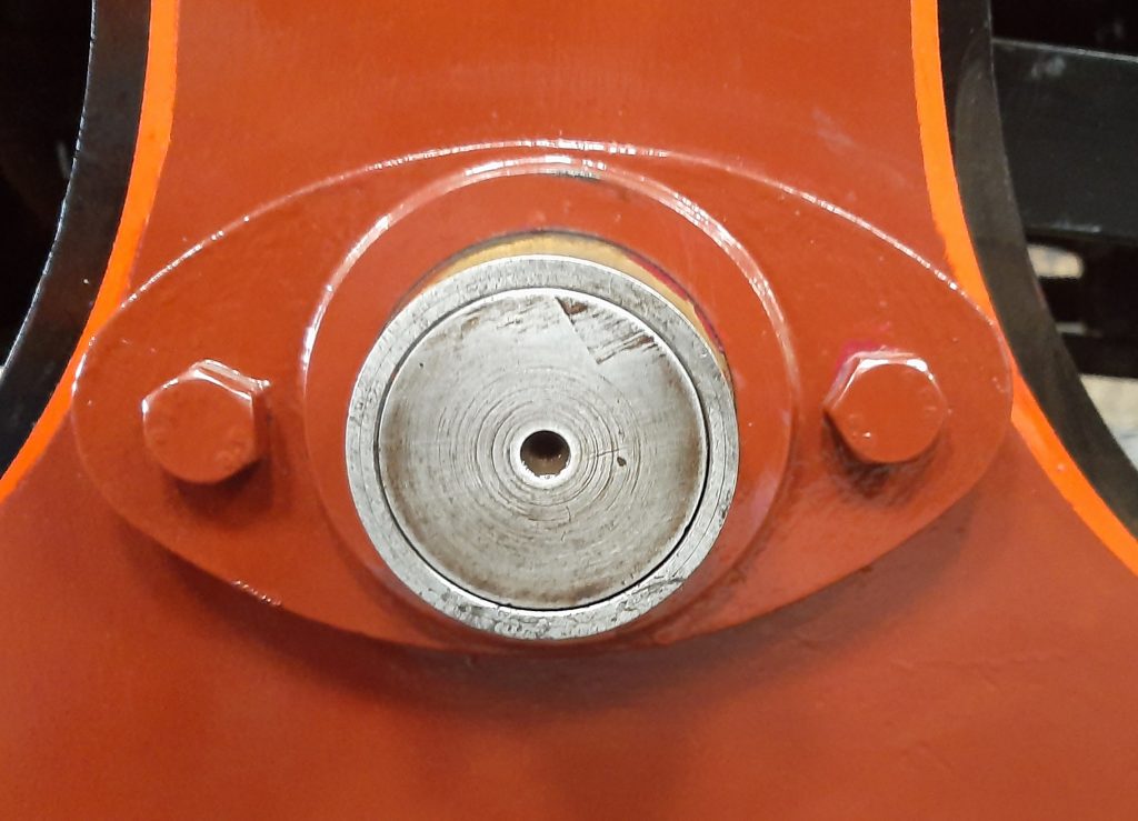 One of the new brake shaft collars on FR 20's tender