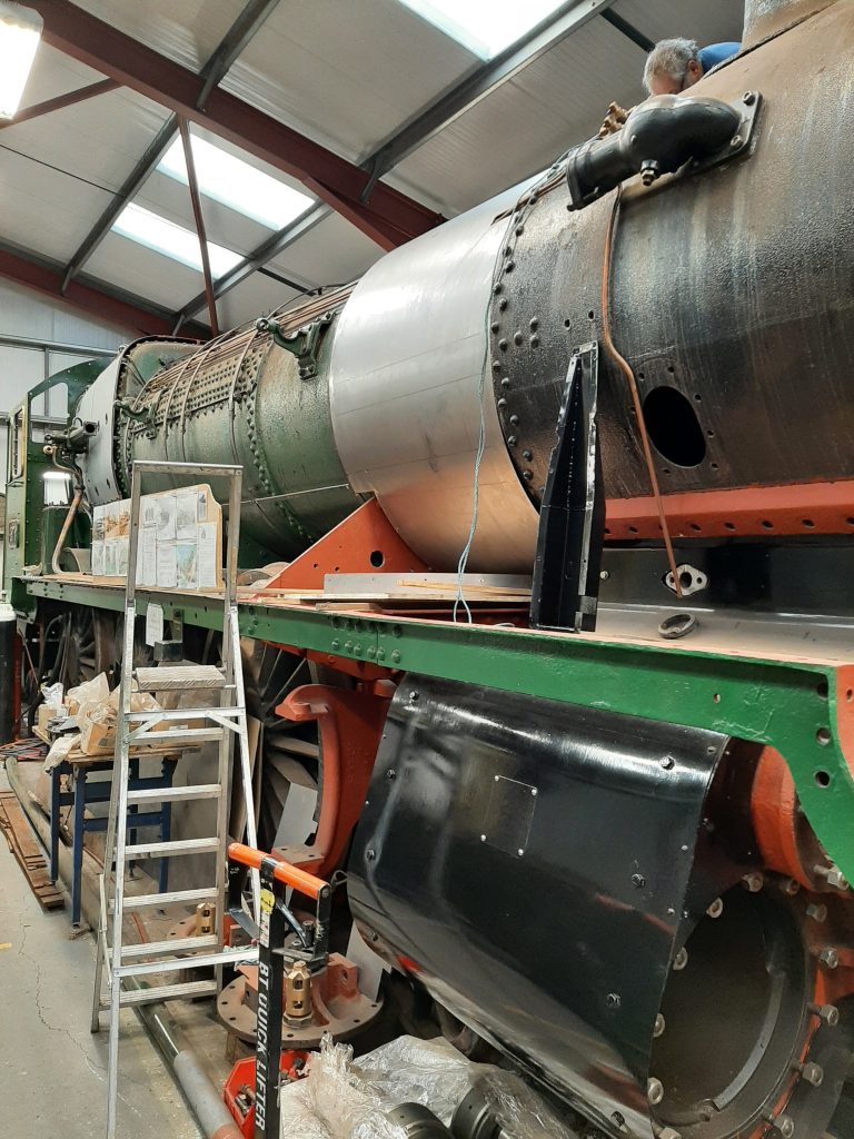 The first boiler cladding sheet on Wootton Hall