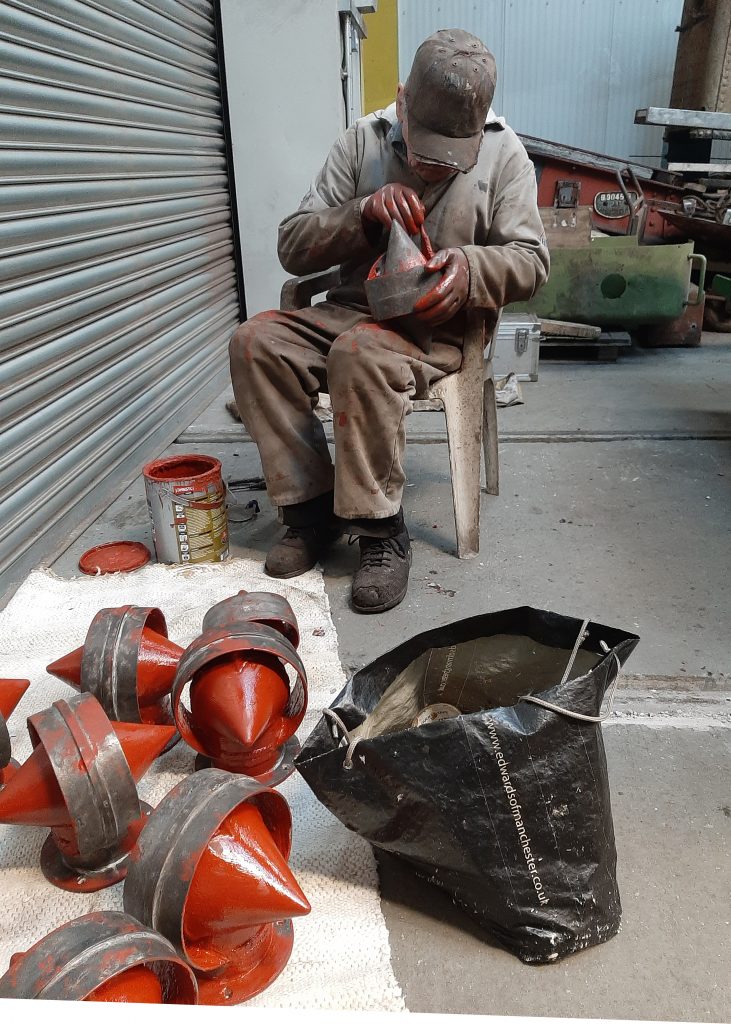 Fred paints the torpedo vents for GER No. 5